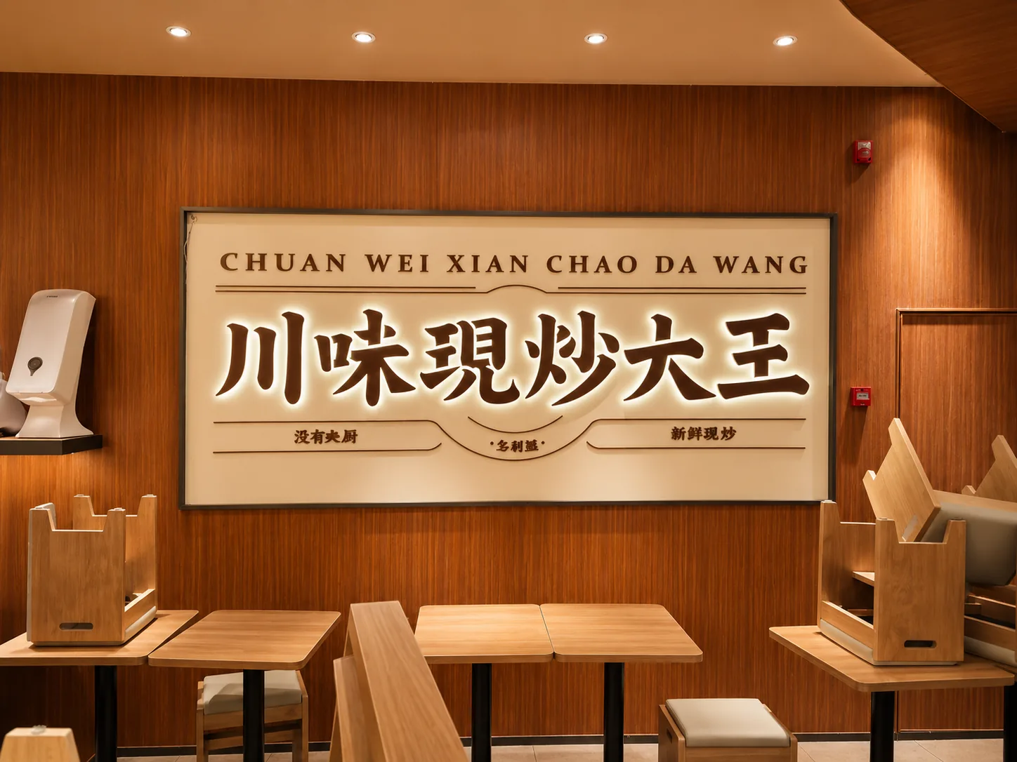 餐饮门店室内发光招牌实景